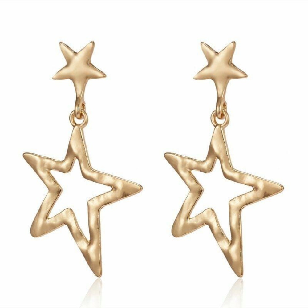 🍒NEW BOHO STAR GEOMETRIC GOLD EARRINGS